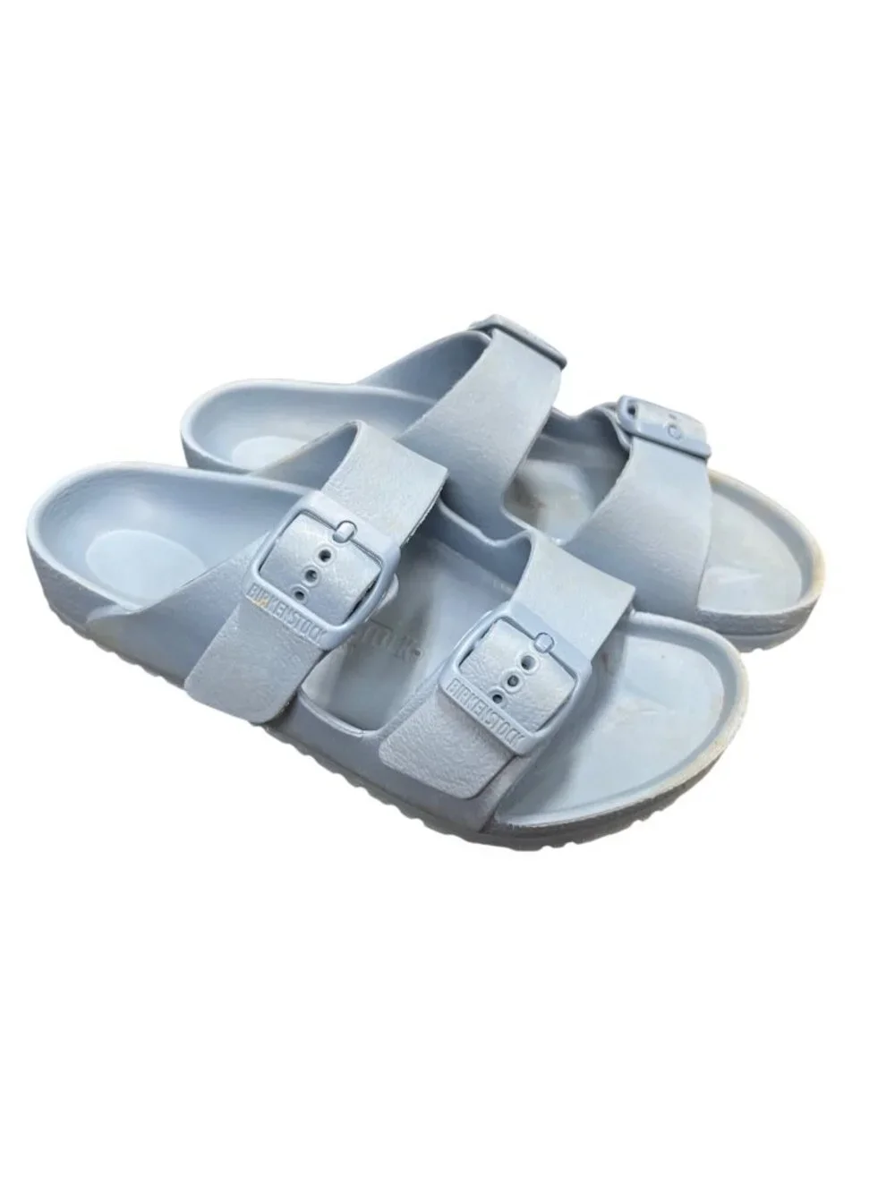Birkenstock womens blue slip on designer casual sandals sz 33/3.5 SKU 10-520